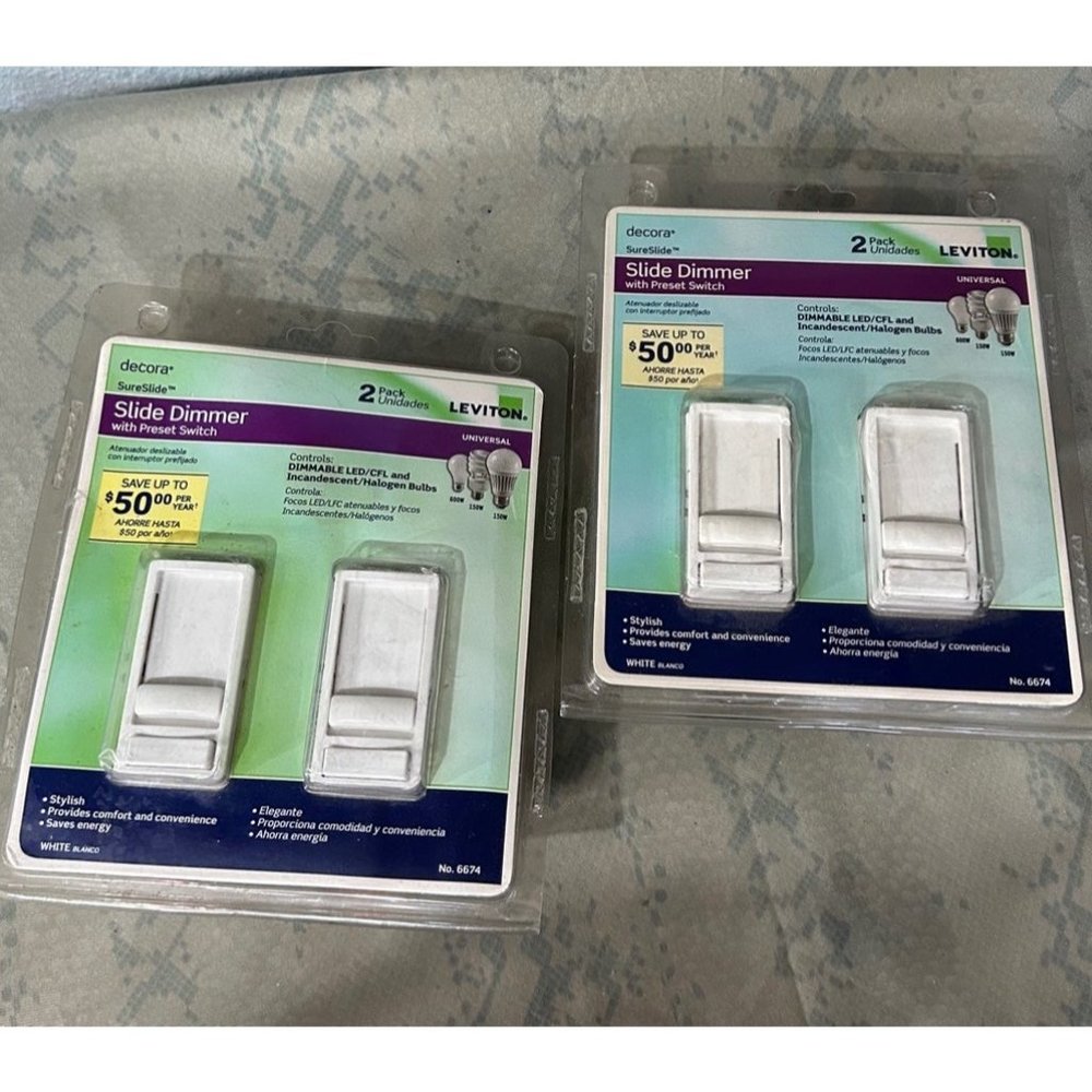 decora  SureSlide Slide Dimmer with Preset light Switch